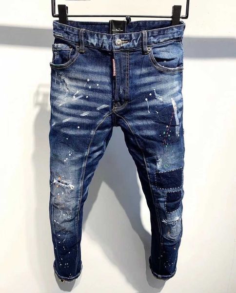 men's jeans d2 leggings square fit denim ripped fashion designer elastic pants icon splice trousers jeans distressed slim 180u, Blue
men's jeans d2 leggings square fit denim ripped fashion designer elastic pants icon splice trousers jeans distressed slim 180u, Blue