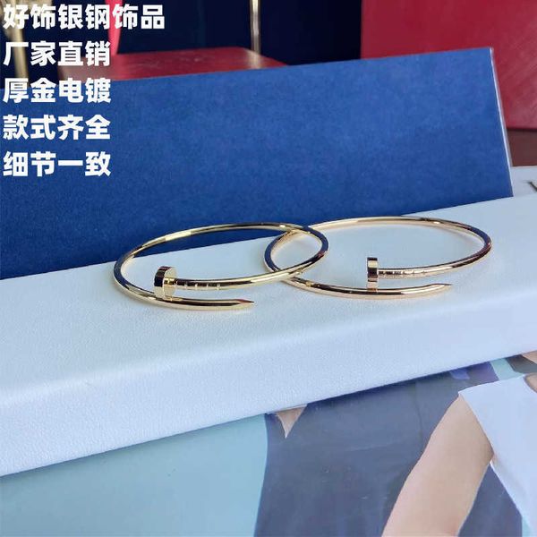 designer c home classic titanium steel bracelet mud diamond zircon nail ring light luxury design temperament female, Golden;silver
designer c home classic titanium steel bracelet mud diamond zircon nail ring light luxury design temperament female, Golden;silver