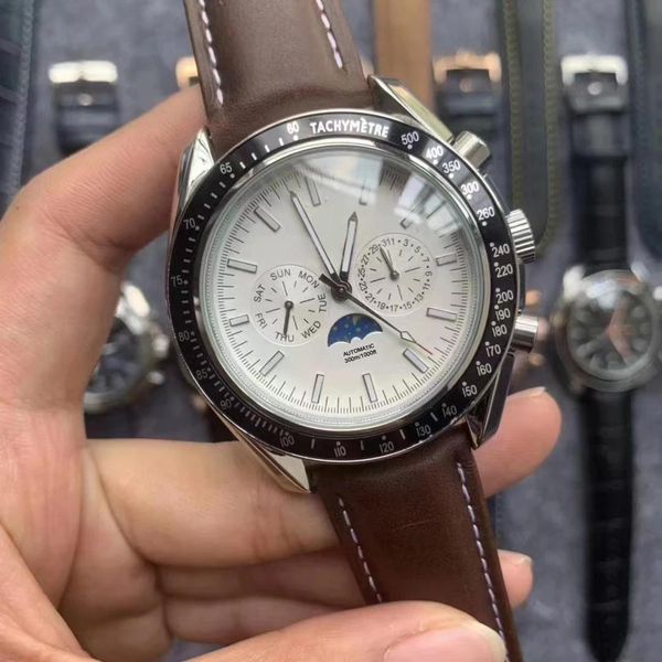 2023 u1 grade aaa 44mm male wristwatch men automatic mechanical watch moon phase blue black leather strap sapphire crystal waterproof, Slivery;brown
2023 u1 grade aaa 44mm male wristwatch men automatic mechanical watch moon phase blue black leather strap sapphire crystal waterproof, Slivery;brown