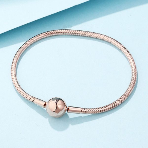 rose gold plated snake chain round clasp bracelet fashion bracelet fits for european pandora bracelets charms and beads, Golden;silver
rose gold plated snake chain round clasp bracelet fashion bracelet fits for european pandora bracelets charms and beads, Golden;silver