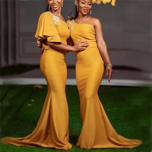 2023 african bridesmaid dresses yellow satin one shoulder lace appliques beads ruffles countryside garden mermaid formal wedding party gowns, White;pink
2023 african bridesmaid dresses yellow satin one shoulder lace appliques beads ruffles countryside garden mermaid formal wedding party gowns, White;pink