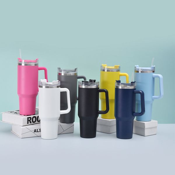 40oz vacuum portable car tumbler plastic spraying water cups with handle and lid double wall stainless steel insulated cup travel beer coffe 
40oz vacuum portable car tumbler plastic spraying water cups with handle and lid double wall stainless steel insulated cup travel beer coffe