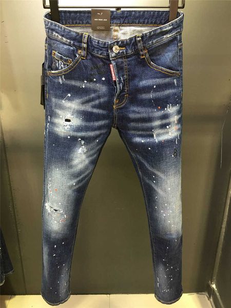 men's jeans d2 leggings square fit denim ripped fashion designer elastic pants icon splice trousers jeans distressed slim glmt, Blue
men's jeans d2 leggings square fit denim ripped fashion designer elastic pants icon splice trousers jeans distressed slim glmt, Blue