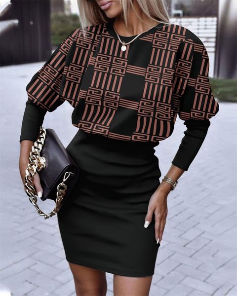 2022 womens casual dresses home long sleeve knitted t-shirt classic round neck multi pattern print autumn comfortable slim dress, Black;gray
2022 womens casual dresses home long sleeve knitted t-shirt classic round neck multi pattern print autumn comfortable slim dress, Black;gray