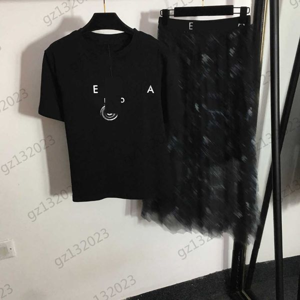 fashion women two piece set dress letter printing cotton short sleeve designer tshirt webbing elastic waist mesh lace pleated skirt womens s, White
fashion women two piece set dress letter printing cotton short sleeve designer tshirt webbing elastic waist mesh lace pleated skirt womens s, White