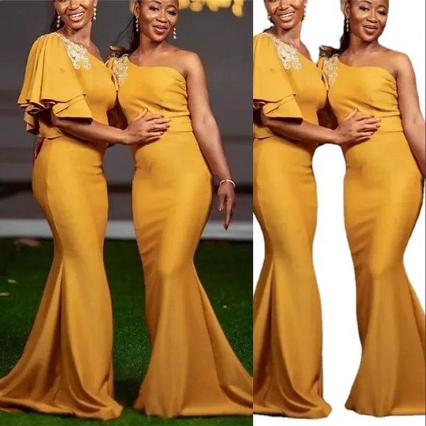 2023 african bridesmaid dresses yellow satin spring one shoulder lace appliques ruffles countryside garden mermaid formal wedding party gown, White;pink
2023 african bridesmaid dresses yellow satin spring one shoulder lace appliques ruffles countryside garden mermaid formal wedding party gown, White;pink