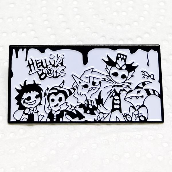 black white manga helluva boss enamel pin brooches hat jewelry accessories gifts, Blue
black white manga helluva boss enamel pin brooches hat jewelry accessories gifts, Blue