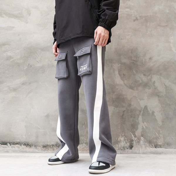 men's plus size pants front pockets streetwear patchwork side striped joggers sweatpants men's straight casual trousers overalls, Black;brown
men's plus size pants front pockets streetwear patchwork side striped joggers sweatpants men's straight casual trousers overalls, Black;brown