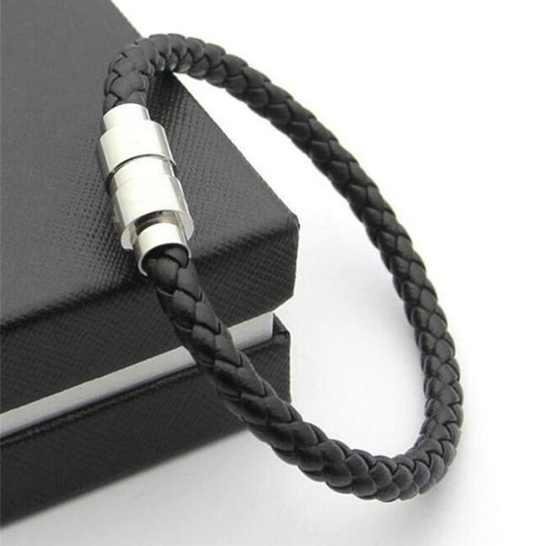 luxury black woven leather bracelets magnetic shut design with six star branding french man jewelry charm bracelet as christmas gifts, Golden;silver
luxury black woven leather bracelets magnetic shut design with six star branding french man jewelry charm bracelet as christmas gifts, Golden;silver