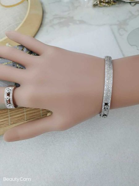 designer c home copper inlaid zircon bracelet ring plated with platinum rose gold, Black
designer c home copper inlaid zircon bracelet ring plated with platinum rose gold, Black