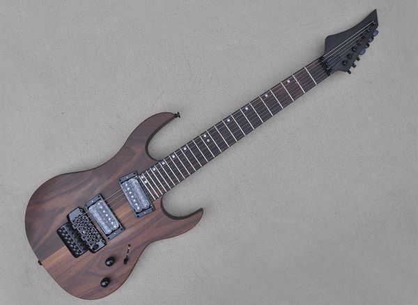 7 strings walnut electric guitar with floyd rose rosewood fretboard 24 frets customizable
7 strings walnut electric guitar with floyd rose rosewood fretboard 24 frets customizable