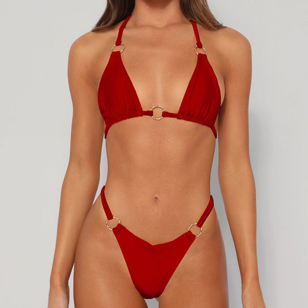 women two piece bikini swimwear qj1425 fashion solid color hardware lace-up hollow out beach sports bathing suit summer swimsuit, White;black
women two piece bikini swimwear qj1425 fashion solid color hardware lace-up hollow out beach sports bathing suit summer swimsuit, White;black