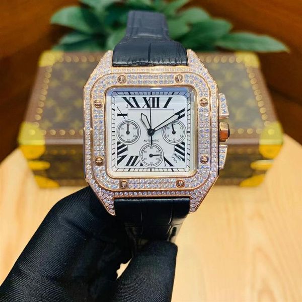 kv square men's watch quartz movement leather wristband waterproof diamond surface automatic sports designer size 42mm274i, Slivery;brown
kv square men's watch quartz movement leather wristband waterproof diamond surface automatic sports designer size 42mm274i, Slivery;brown