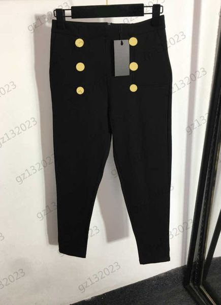 women pants lion head double row button decoration high-waisted slim pants back zipper design warm joker pants fashion designer womens appar, Black;white
women pants lion head double row button decoration high-waisted slim pants back zipper design warm joker pants fashion designer womens appar, Black;white