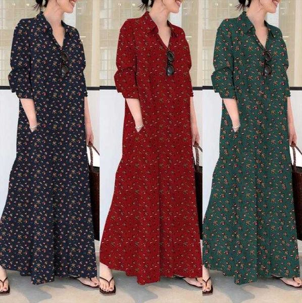 cotton and linen printing lapel casual dresses long sleeve pocket simple loose, Black;gray
cotton and linen printing lapel casual dresses long sleeve pocket simple loose, Black;gray