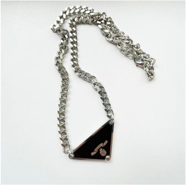 european and american trend metal p triangle thick chain personality necklace, Silver
european and american trend metal p triangle thick chain personality necklace, Silver