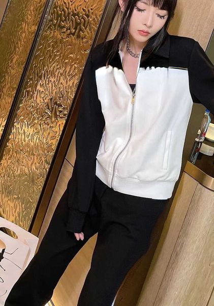 women's two piece pants 22 autumn and winter new casual suit splice ribbon letter fashion, White
women's two piece pants 22 autumn and winter new casual suit splice ribbon letter fashion, White