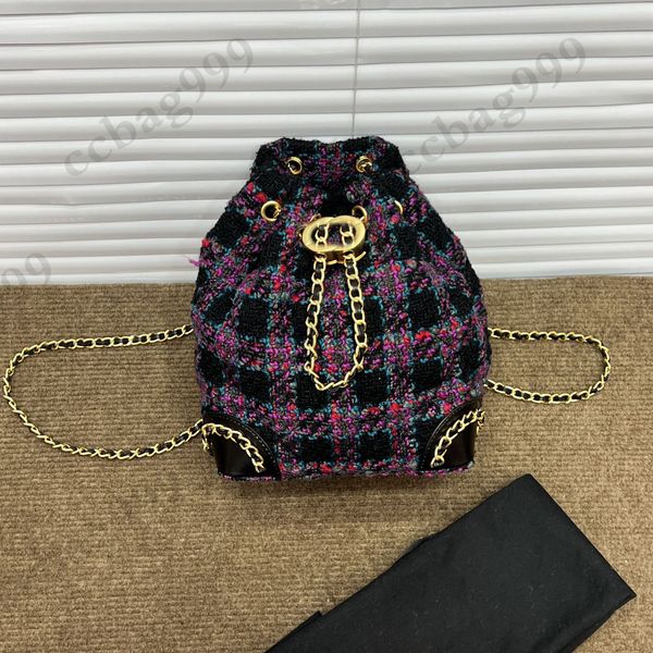 22f/w purple woolen bucket backpack designer college satchel classic tweed two-tone quilted metal hardware leather chain french large capaci
22f/w purple woolen bucket backpack designer college satchel classic tweed two-tone quilted metal hardware leather chain french large capaci