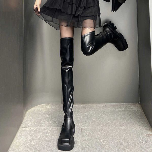 boots elastic knee thigh high heel boots women's thick soled square head denim heels show thin blue woman shoes winter 221223, Black
boots elastic knee thigh high heel boots women's thick soled square head denim heels show thin blue woman shoes winter 221223, Black
