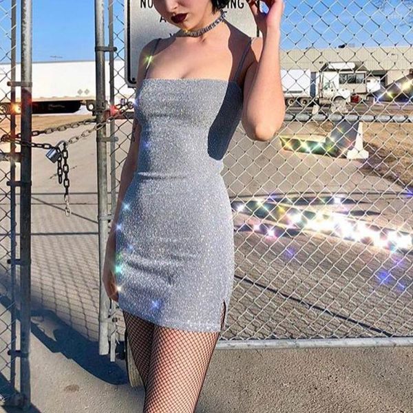 casual silver metallic mini with side silt square neck spaghetti body-con slip club party o-ren dress/, Black;gray
casual silver metallic mini with side silt square neck spaghetti body-con slip club party o-ren dress/, Black;gray