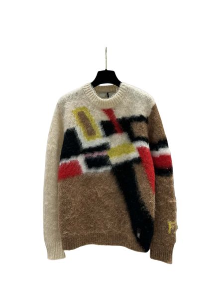 autumn and winter new stars same irregular colored mohair blend sweater, White;black
autumn and winter new stars same irregular colored mohair blend sweater, White;black