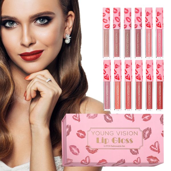 12 colors lip gloss velvet matte liquid lipstick kit liptints nude moisturizing waterproof long lasting non-stick cup
12 colors lip gloss velvet matte liquid lipstick kit liptints nude moisturizing waterproof long lasting non-stick cup