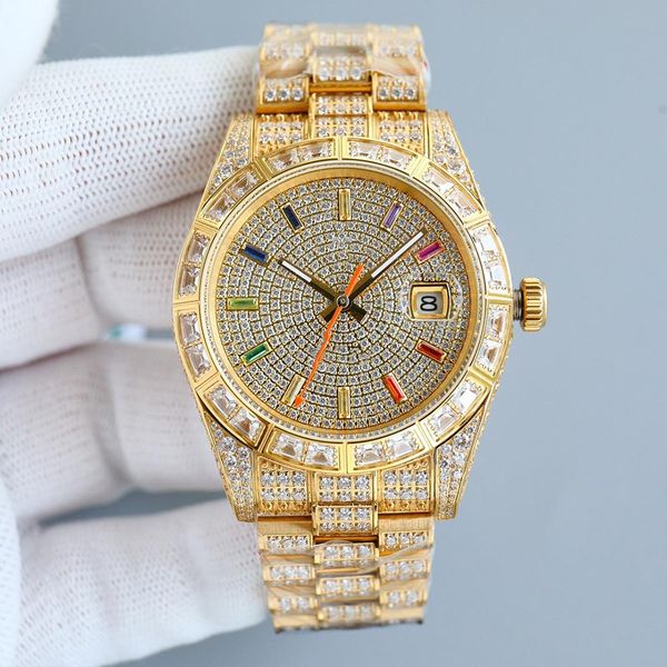 full diamond mens watch automatic mechanical 3135 movement watches 41mm with diamond-studded steel bracelet women sapphire wristwatch montre, Slivery;brown
full diamond mens watch automatic mechanical 3135 movement watches 41mm with diamond-studded steel bracelet women sapphire wristwatch montre, Slivery;brown