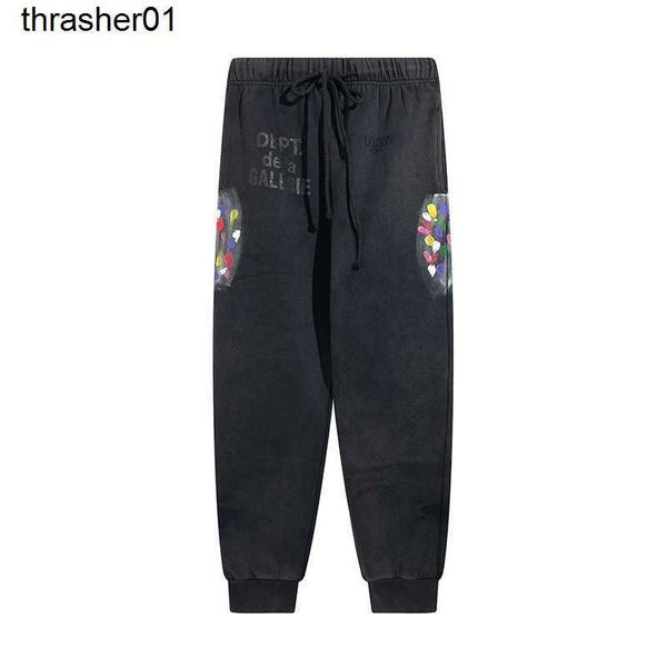 men's pants trendy designer colorful speckle graffiti print men's women's drawstring sports pants, Black
men's pants trendy designer colorful speckle graffiti print men's women's drawstring sports pants, Black