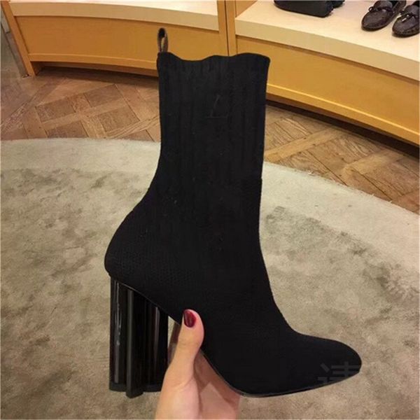 luxury design boots louiseity fashion women retro decoration winter warm snow non slip high heel martin knight tassel casual socks boots viu, Black 
luxury design boots louiseity fashion women retro decoration winter warm snow non slip high heel martin knight tassel casual socks boots viu, Black
