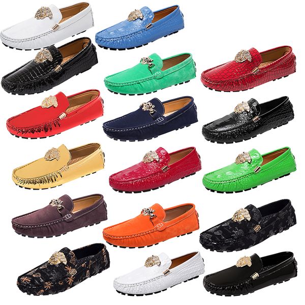 men's luxury brogue shoes handmade metal buckle genuine leather solid color serrated bottom men women's shoes loafers driving shoe, Black
men's luxury brogue shoes handmade metal buckle genuine leather solid color serrated bottom men women's shoes loafers driving shoe, Black