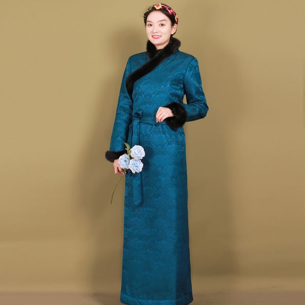 vintage ethnic clothing winter dress tibet vestido embroidered elegant costume traditional women cheongsam style robe, Red
vintage ethnic clothing winter dress tibet vestido embroidered elegant costume traditional women cheongsam style robe, Red