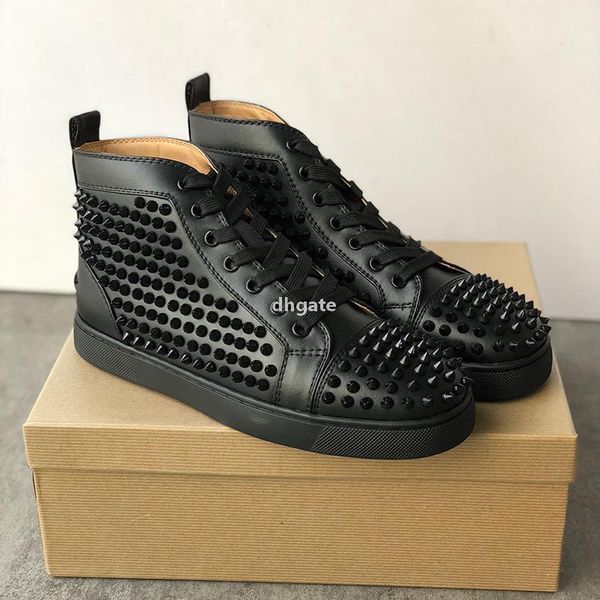 red-bottoms christians men women sneaker junior suede high trainers studded spikes genuine leather flats shoes sports running shoe jpr, Black
red-bottoms christians men women sneaker junior suede high trainers studded spikes genuine leather flats shoes sports running shoe jpr, Black