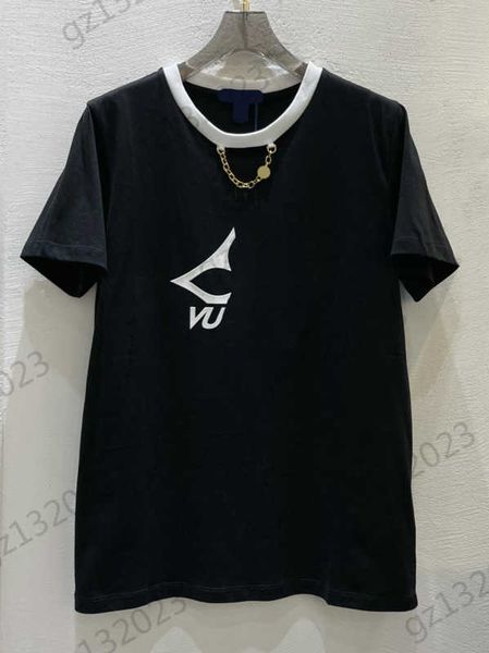 womens clothes t-shirts designer brand classic logo printing metal chain decoration round neck t-shirt loose casual short sleeves shirt wome, White
womens clothes t-shirts designer brand classic logo printing metal chain decoration round neck t-shirt loose casual short sleeves shirt wome, White
