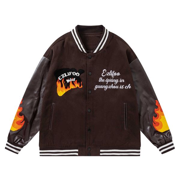 lacible style flame embroidery varsity jacket outerwear men women streetwear spring autumn fashion simple coat, Black;brown
lacible style flame embroidery varsity jacket outerwear men women streetwear spring autumn fashion simple coat, Black;brown