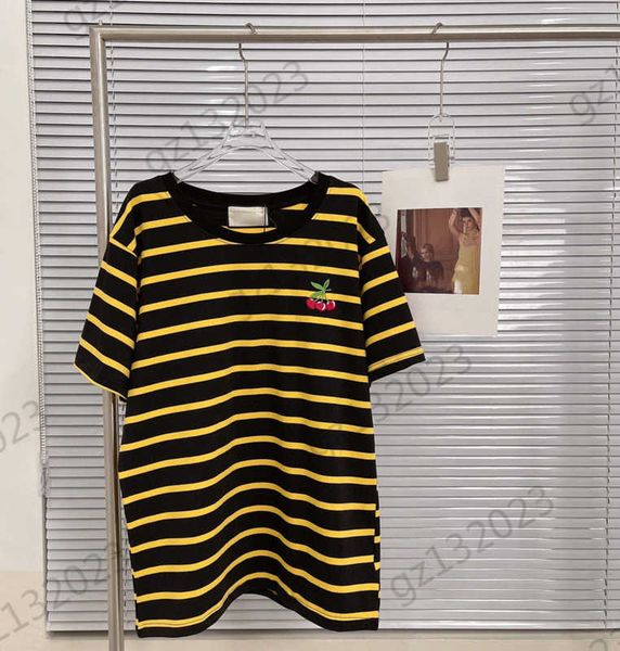 womens clothes t-shirts designer cherry stripe embellish crewneck short sleeve t-shirt off shoulder design loose casual shirt women apparel, White
womens clothes t-shirts designer cherry stripe embellish crewneck short sleeve t-shirt off shoulder design loose casual shirt women apparel, White