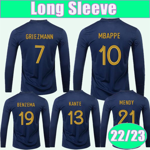 22 23 mbappe giroud griezmann mens soccer jerseys kante benzema dembele home blue football shirts long sleeves uniforms, Black;yellow
22 23 mbappe giroud griezmann mens soccer jerseys kante benzema dembele home blue football shirts long sleeves uniforms, Black;yellow