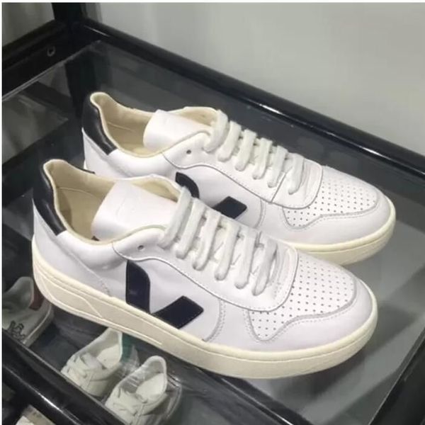 with box new shoes mens veja v- leather extra sneakers women esplar calfskin trainers fashion white low-chaussures breathable run xyhx, Black
with box new shoes mens veja v- leather extra sneakers women esplar calfskin trainers fashion white low-chaussures breathable run xyhx, Black