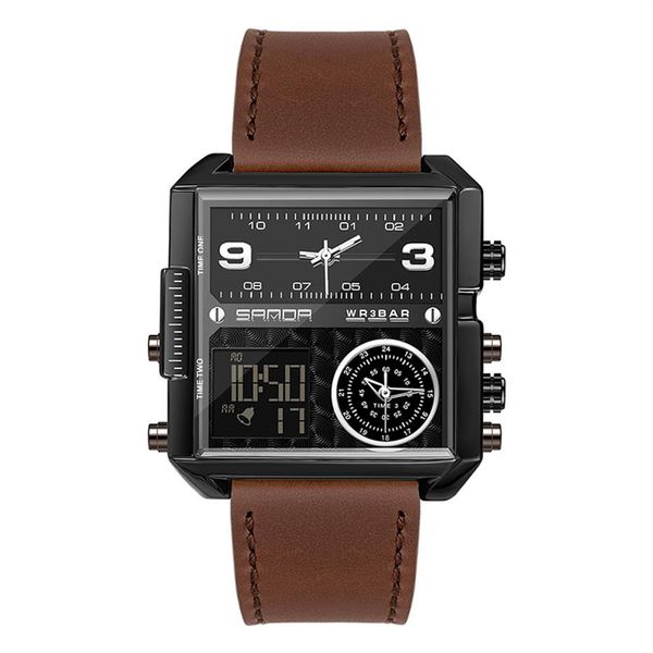 outdoor men watches sports digital quartz watch men's fashion leather band led clock electronic waterproof 50m318z, Slivery;brown
outdoor men watches sports digital quartz watch men's fashion leather band led clock electronic waterproof 50m318z, Slivery;brown