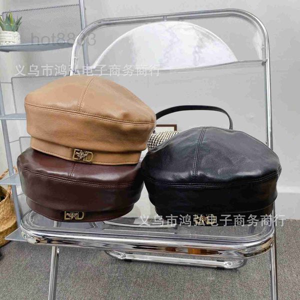 berets designer antique bronze fastener decorated autumn winter leather octagonal beret t2t5, Blue;gray
berets designer antique bronze fastener decorated autumn winter leather octagonal beret t2t5, Blue;gray