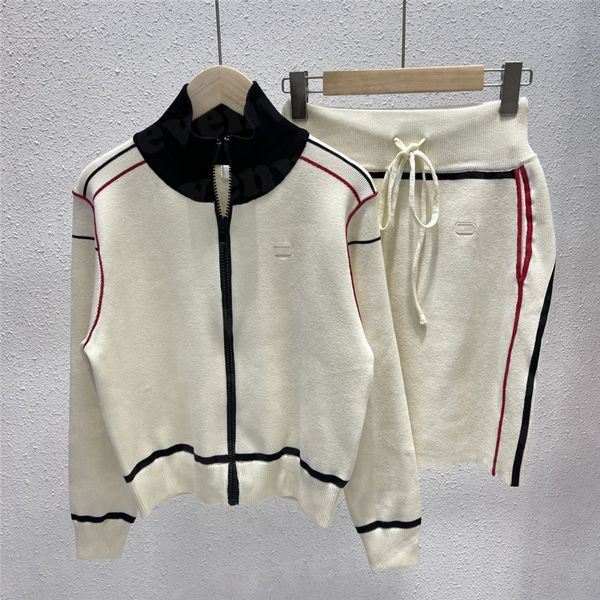 spring new womens knit cardigan two piece suits zipper knitted coats ladies designer brands skirts clothing sets, Black;gray
spring new womens knit cardigan two piece suits zipper knitted coats ladies designer brands skirts clothing sets, Black;gray