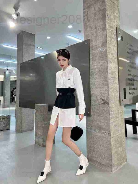 casual dresses designer new functional classic triangle contrast splice shirt dress up5c, Black;gray
casual dresses designer new functional classic triangle contrast splice shirt dress up5c, Black;gray