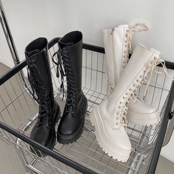 boots 2022 new women motorcycle knee-high woman fashion thick sole platform flats heels zipper botas femininas long booties 221215, Black
boots 2022 new women motorcycle knee-high woman fashion thick sole platform flats heels zipper botas femininas long booties 221215, Black