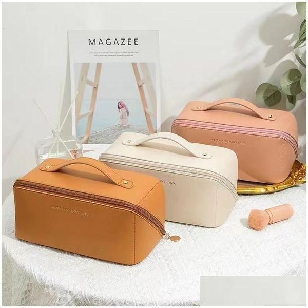 cosmetic bags handle large capacity travel bag waterproof pu leather makeup zipper pouch for women girl drop delivery health beauty dhep3
cosmetic bags handle large capacity travel bag waterproof pu leather makeup zipper pouch for women girl drop delivery health beauty dhep3
