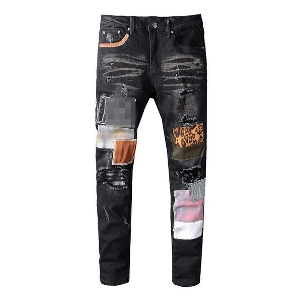 fashion amr mens jeans slim fit straight patchwork distressed denim pants washed black skinny ripped jean trousers, Blue
fashion amr mens jeans slim fit straight patchwork distressed denim pants washed black skinny ripped jean trousers, Blue