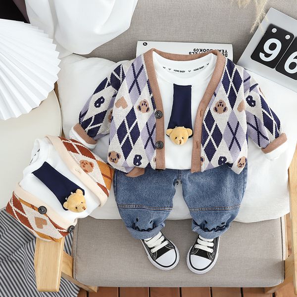 spring autumn children boys 3pcs clothing set cardigan coat cotton shirts casual pants baby boys clothes suit, White
spring autumn children boys 3pcs clothing set cardigan coat cotton shirts casual pants baby boys clothes suit, White