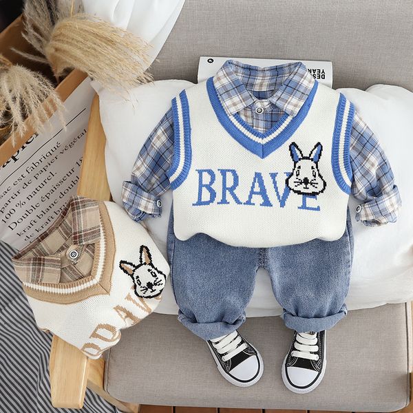 spring autumn children girls 3pcs clothing set sweater vest cotton plaid shirt casual pants baby girls clothes suit, White
spring autumn children girls 3pcs clothing set sweater vest cotton plaid shirt casual pants baby girls clothes suit, White