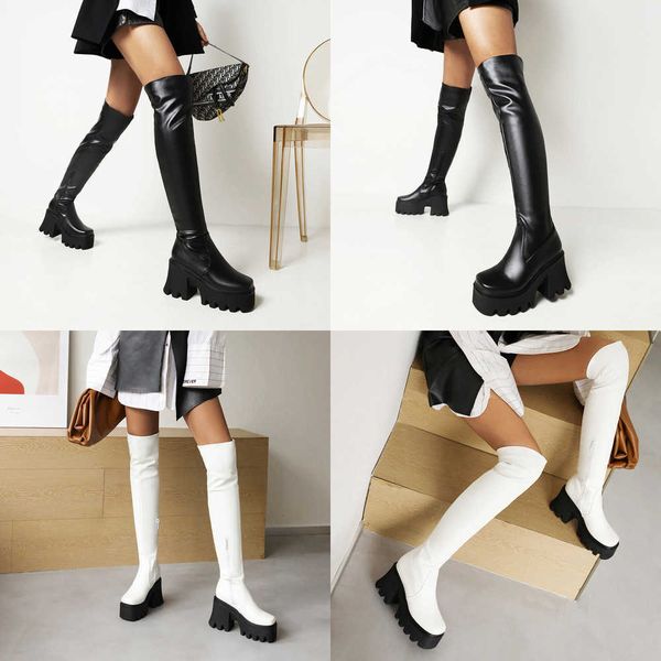 boots super high hollow heel square toe over-the-knee women's waterproof platform punk style heightening sole trendy 221213, Black
boots super high hollow heel square toe over-the-knee women's waterproof platform punk style heightening sole trendy 221213, Black