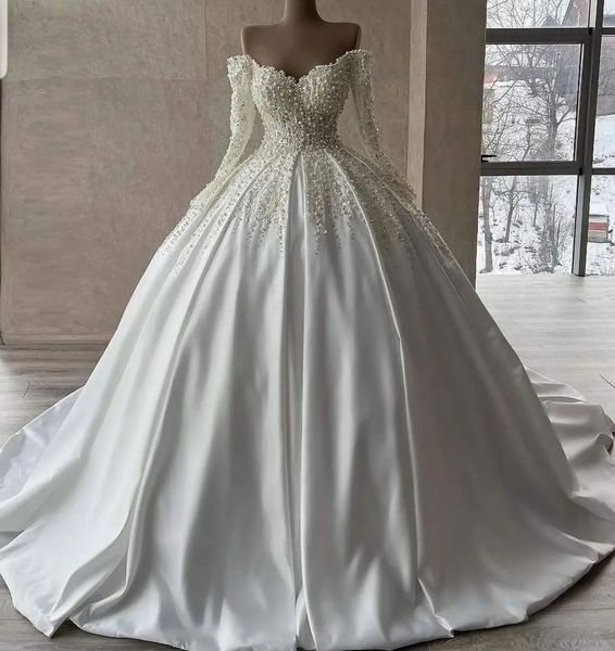 elegant ball gown wedding dresses appliques v neck long sleeves sequins beads pearls satin ruffles celebrity floor length luxury celebrity b, White
elegant ball gown wedding dresses appliques v neck long sleeves sequins beads pearls satin ruffles celebrity floor length luxury celebrity b, White