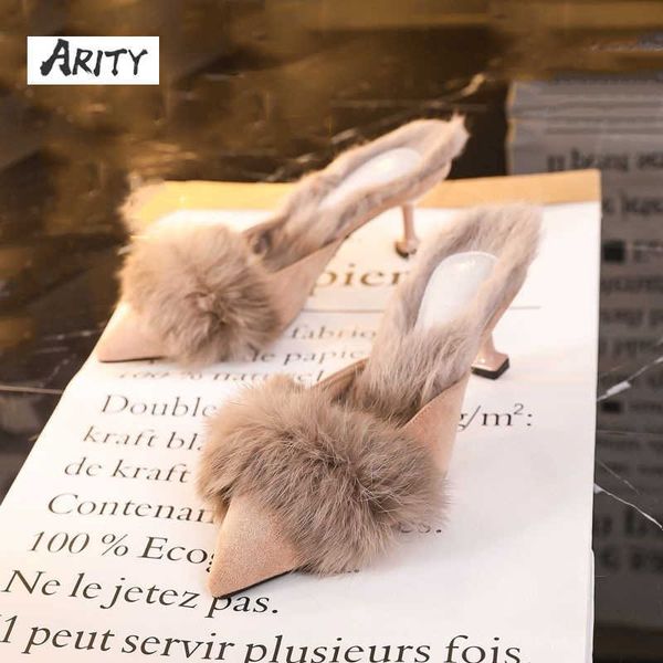 dress shoes real fur slippers women's outer wear slippers 2022 spring autumn french fashion pointed high heels stiletto single shoes wo, Black
dress shoes real fur slippers women's outer wear slippers 2022 spring autumn french fashion pointed high heels stiletto single shoes wo, Black