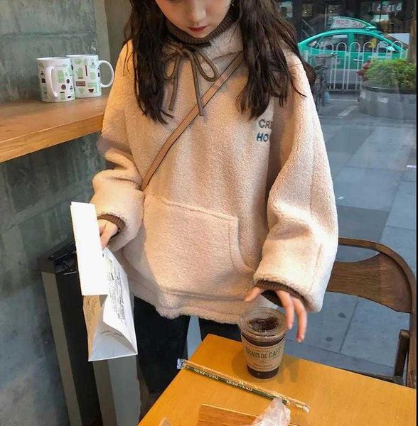 autumn and winter clothing lamb jacket girls junior high school students korean version loose plus velvet thick coat, Black
autumn and winter clothing lamb jacket girls junior high school students korean version loose plus velvet thick coat, Black